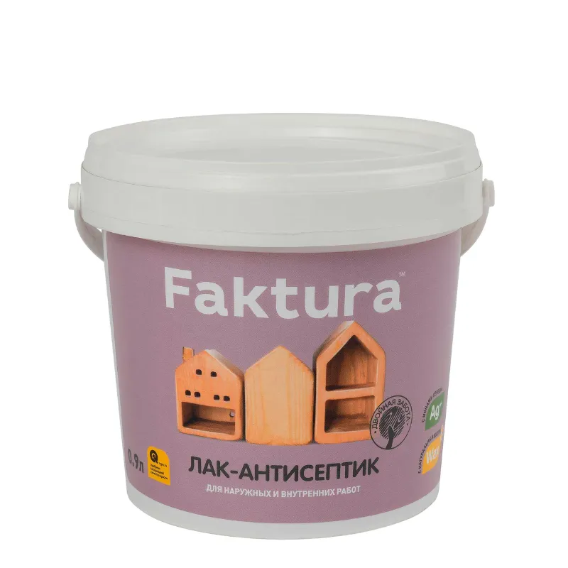 Лак антисептик акриловый Faktura орех полуматовый 0,9л_1