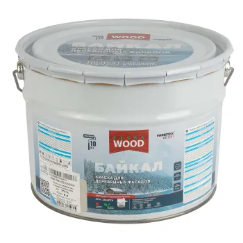 Изображение товара Краска для деревянных фасадов Farbitex Байкал ягель 9 л акриловая матовая Изображение товара Краска для деревянных фасадов Farbitex Байкал ягель 9 л акриловая матовая