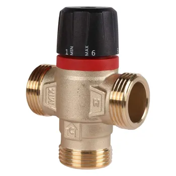 Изображение товара Термостатический смесительный клапан 1" НР Rommer 35-60°C KV 2,5 для системы водоснабжения Изображение товара Термостатический смесительный клапан 1" НР Rommer 35-60°C KV 2,5 для системы водоснабжения