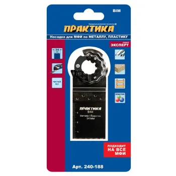 Изображение товара Полотно пильное для МФУ Практика 34 мм по дереву и металлу Изображение товара Полотно пильное для МФУ Практика 34 мм по дереву и металлу