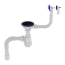 Сифон для кухонной мойки и раковины 3 1/2"х40 Aquant с выходом 40/50 и переливом_2