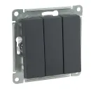Механизм выключателя трехклавишный AtlasDesign базальт IP20 Systeme Electric_1