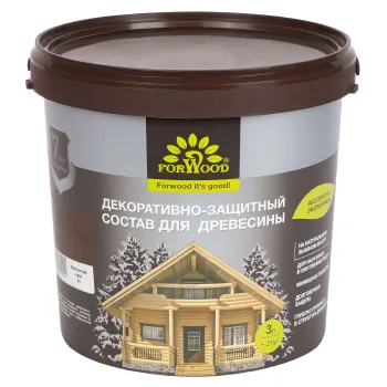 Изображение товара Декоративно-защитный состав для древесины Forwood Миланский орех 3л полуматовый Изображение товара Декоративно-защитный состав для древесины Forwood Миланский орех 3л полуматовый