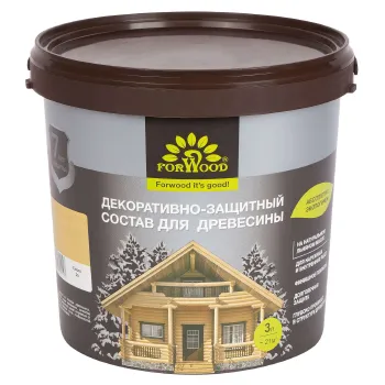Изображение товара Декоративно-защитный состав Forwood сосна полуматовый 3 л для древесины Изображение товара Декоративно-защитный состав Forwood сосна полуматовый 3 л для древесины