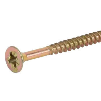 Изображение товара Саморез универсальный 6x80мм неполная резьба желтый цинк 75шт Изображение товара Саморез универсальный 6x80мм неполная резьба желтый цинк 75шт