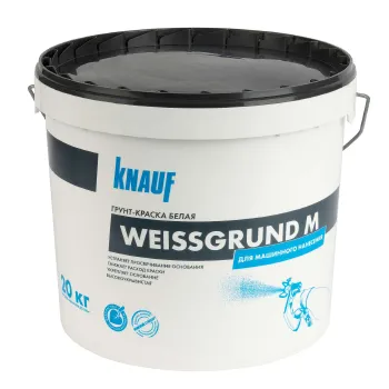 Изображение товара Грунт-краска Knauf Вайсгрунд белая матовая 20 кг для внутренних и наружных работ Изображение товара Грунт-краска Knauf Вайсгрунд белая матовая 20 кг для внутренних и наружных работ