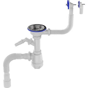 Изображение товара Сифон для мойки Aquant 3 1/2"х40 с переливом для посудомоечных и стиральных машин Изображение товара Сифон для мойки Aquant 3 1/2"х40 с переливом для посудомоечных и стиральных машин