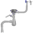 Сифон для кухонной мойки и раковины 3 1/2"х40 Aquant с выходом 40/50 отводом и переливом_4