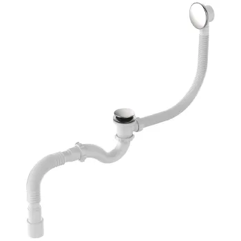 Сифон для ванны 1 1/2"х40 Aquant с выходом 40/50 и переливом клик-клак