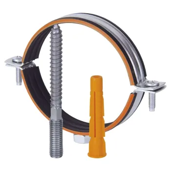 Изображение товара Хомут трубный 1 32-35 мм с дюбелем шпилькой и гайкой М8 тяжёлое крепление Изображение товара Хомут трубный 1 32-35 мм с дюбелем шпилькой и гайкой М8 тяжёлое крепление