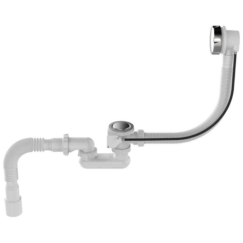 Сифон для ванны 1 1/2"х40 Aquant регулируемый с выходом 40/50 и нержавеющей решеткой_1