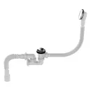 Сифон для ванны 1 1/2"х40 Aquant с выходом 40/50 автоматичекий клик-клак регулируемый с переливом_1