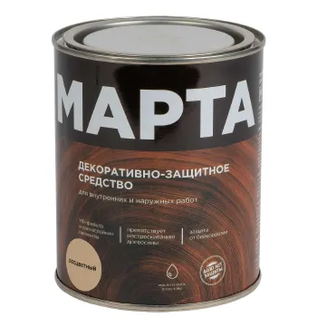 Изображение товара Декоративно-защитное средство для дерева Марта бесцветное 0,75л Изображение товара Декоративно-защитное средство для дерева Марта бесцветное 0,75л