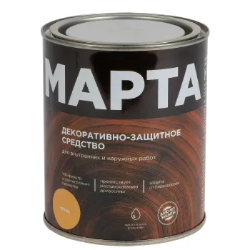 Изображение товара Декоративно-защитное средство для дерева Марта сосна 0,75л полуглянцевое пропитка Изображение товара Декоративно-защитное средство для дерева Марта сосна 0,75л полуглянцевое пропитка