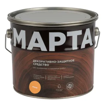 Изображение товара Декоративно-защитное средство для дерева Марта Орегон 2,7 л алкидная пропитка Изображение товара Декоративно-защитное средство для дерева Марта Орегон 2,7 л алкидная пропитка