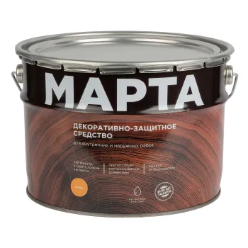 Изображение товара Декоративно-защитное средство для дерева Марта орегон 9л полуглянцевое масло-восковое Изображение товара Декоративно-защитное средство для дерева Марта орегон 9л полуглянцевое масло-восковое