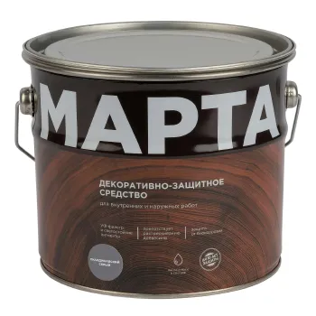 Изображение товара Декоративно-защитное средство для дерева Марта скандинавский серый 2,7л Изображение товара Декоративно-защитное средство для дерева Марта скандинавский серый 2,7л