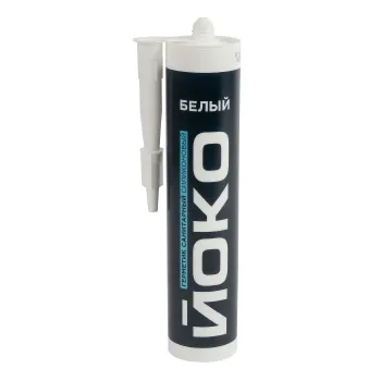 Изображение товара Герметик силиконовый санитарный Йоко белый 260 мл Изображение товара Герметик силиконовый санитарный Йоко белый 260 мл