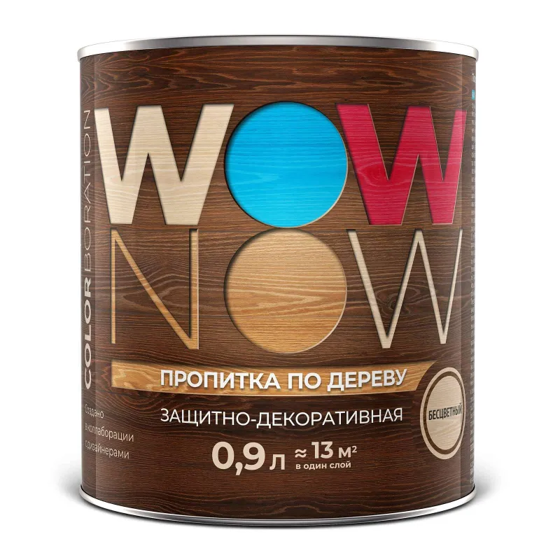 Средство декоративно-защитное для дерева Wow Now бесцветный матовое 0,9л_1