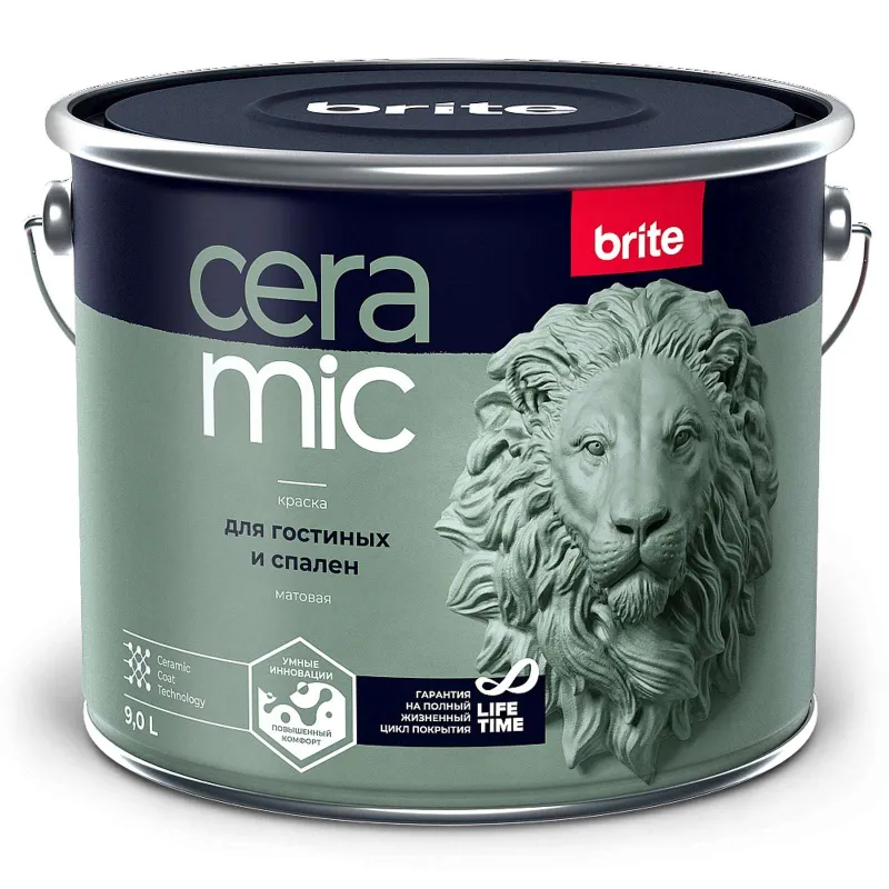 Краска для гостиных и спален Brite Сeramic бесцветная база С 9 л_1