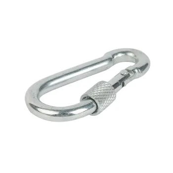 Изображение товара Карабин с фиксатором 5 мм DIN 5299D оцинкованный SteelRex Изображение товара Карабин с фиксатором 5 мм DIN 5299D оцинкованный SteelRex