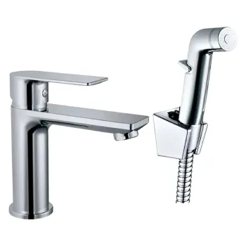 Изображение товара Смеситель для раковины с гигиеническим душем Haiba HB12505 хром Изображение товара Смеситель для раковины с гигиеническим душем Haiba HB12505 хром