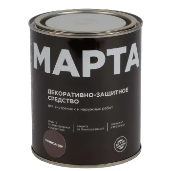 Изображение товара Декоративно-защитное средство для дерева Марта палисандр 0,75л полуматое Изображение товара Декоративно-защитное средство для дерева Марта палисандр 0,75л полуматое