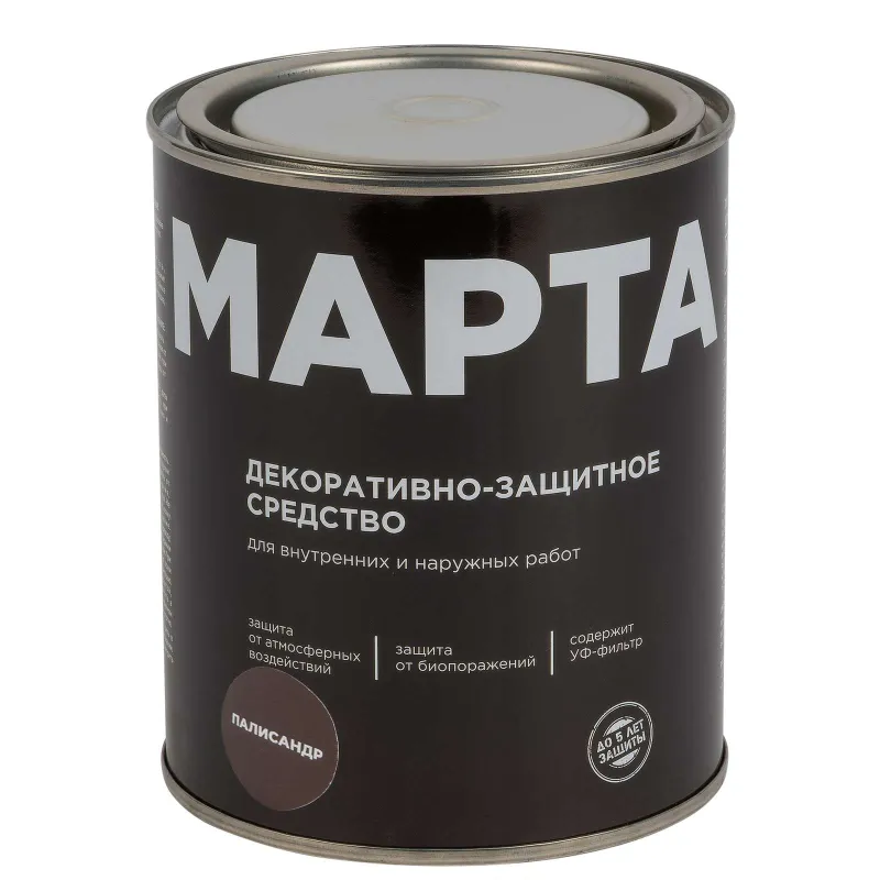 Декоративно-защитное средство для дерева Марта палисандр полуматовое 0,75л_1