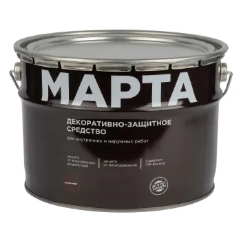 Изображение товара Декоративно-защитное средство для дерева Марта палисандр 9л полуматое Изображение товара Декоративно-защитное средство для дерева Марта палисандр 9л полуматое