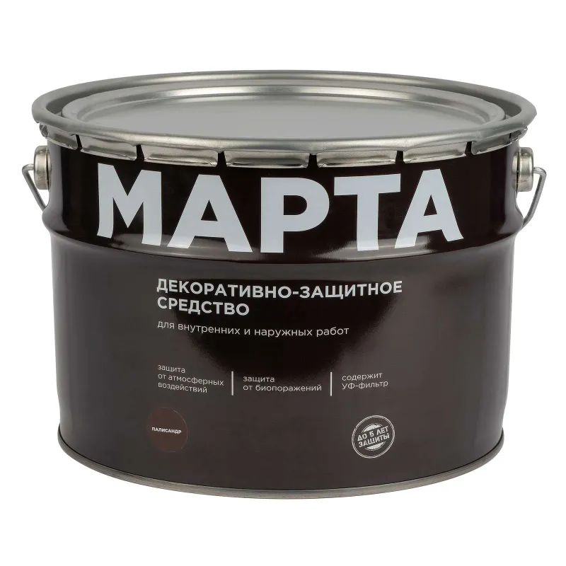 Декоративно-защитное средство для дерева Марта палисандр полуматовое 9л_1