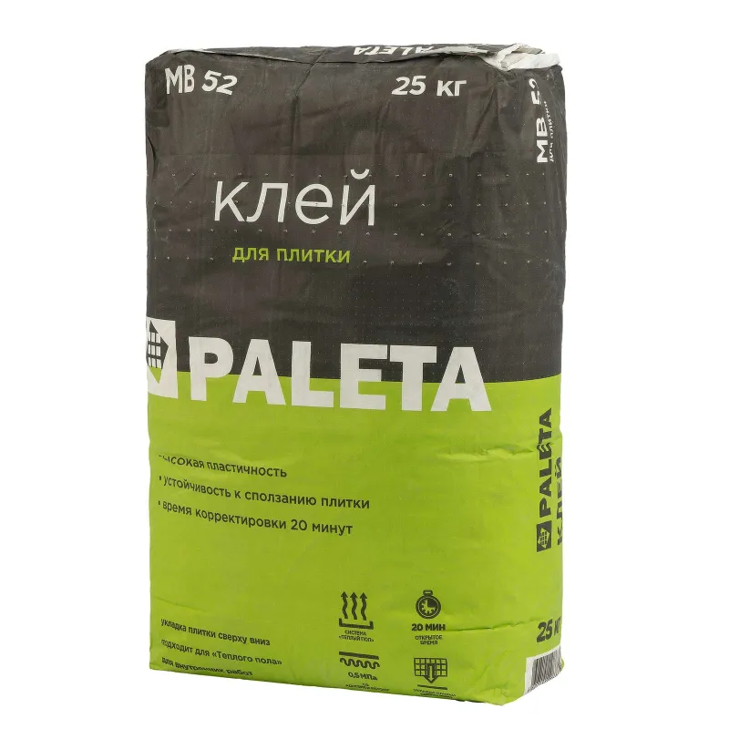 Клей для плитки Paleta MB-52 С0, 25 кг_1