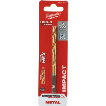 Изображение товара Сверло по металлу Milwaukee 7х109/65 мм RedHEX HSS-G TiN для точных работ Изображение товара Сверло по металлу Milwaukee 7х109/65 мм RedHEX HSS-G TiN для точных работ