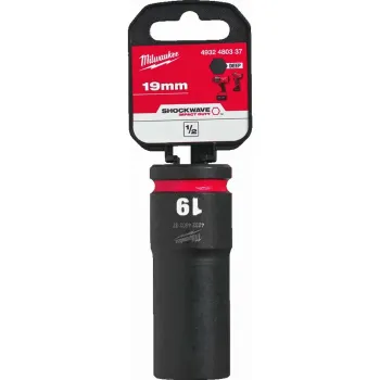 Изображение товара Головка ударная удлиненная Milwaukee 19 мм 1/2" для ударных гайковертов Изображение товара Головка ударная удлиненная Milwaukee 19 мм 1/2" для ударных гайковертов