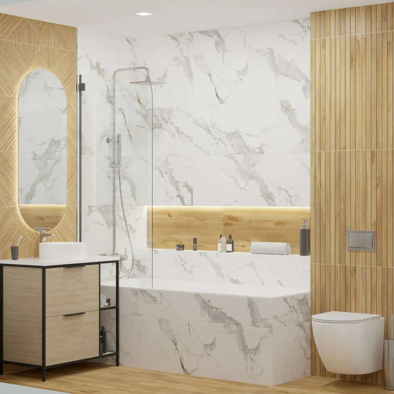Керамогранит Global Tile Woodstock 400х800 мм бежевый рейки_1