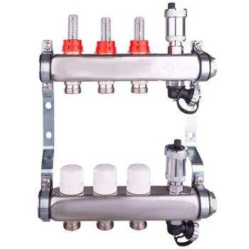 Изображение товара Коллекторная группа Aqualink 1 на 3 выхода с расходомерами из нержавеющей стали Изображение товара Коллекторная группа Aqualink 1 на 3 выхода с расходомерами из нержавеющей стали