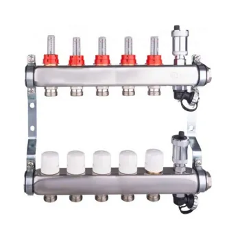 Изображение товара Коллекторная группа Aqualink 1" на 5 выходов с расходомерами для отопления Изображение товара Коллекторная группа Aqualink 1" на 5 выходов с расходомерами для отопления