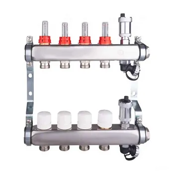 Изображение товара Коллекторная группа Aqualink 1 на 4 с расходомерами для отопления Изображение товара Коллекторная группа Aqualink 1 на 4 с расходомерами для отопления