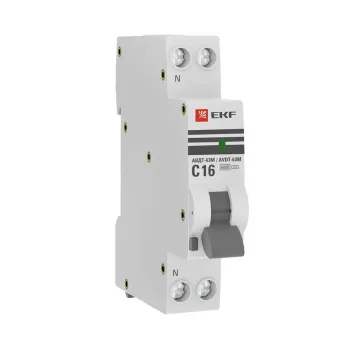 Изображение товара Выключатель автоматический дифференциального тока однополюсный C 16А 30мА тип А электронный PROxima Изображение товара Выключатель автоматический дифференциального тока однополюсный C 16А 30мА тип А электронный PROxima