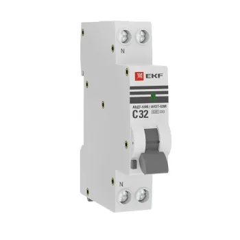Изображение товара Выключатель автоматический дифференциальный 32A 30мА тип А EKF PROxima Изображение товара Выключатель автоматический дифференциальный 32A 30мА тип А EKF PROxima