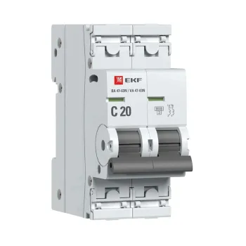 Изображение товара Автоматический выключатель EKF PROxima C 20А 6кА двухполюсный Изображение товара Автоматический выключатель EKF PROxima C 20А 6кА двухполюсный