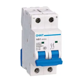 Изображение товара Автоматический выключатель CHINT NB1-63DC 2 полюса 4А 6кА для постоянного тока Изображение товара Автоматический выключатель CHINT NB1-63DC 2 полюса 4А 6кА для постоянного тока
