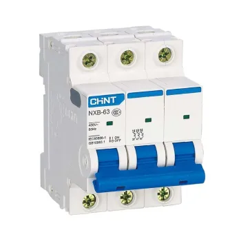 Изображение товара Выключатель автоматический трехполюсный CHINT NXB-63 25А 6кА IP20 Изображение товара Выключатель автоматический трехполюсный CHINT NXB-63 25А 6кА IP20