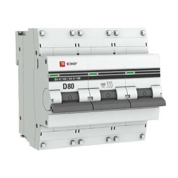 Изображение товара Автоматический выключатель EKF PROxima D 80А 3 полюса 660 В Изображение товара Автоматический выключатель EKF PROxima D 80А 3 полюса 660 В