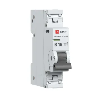 Изображение товара Выключатель автоматический однополюсный B 16А 6кА EKF PROxima Изображение товара Выключатель автоматический однополюсный B 16А 6кА EKF PROxima