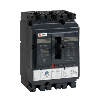 Изображение товара Выключатель автоматический трехполюсный 100/16А 36кА EKF Compact NS PROxima Изображение товара Выключатель автоматический трехполюсный 100/16А 36кА EKF Compact NS PROxima