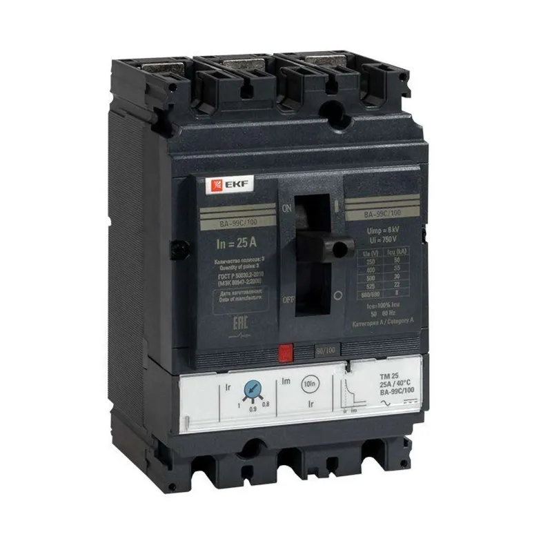 Выключатель автоматический трехполюсный 100/25А 36кА Compact NS PROxima EKF_1