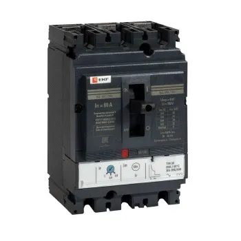 Изображение товара Выключатель автоматический трехполюсный EKF Compact NS PROxima 100/80А 36 кА Изображение товара Выключатель автоматический трехполюсный EKF Compact NS PROxima 100/80А 36 кА