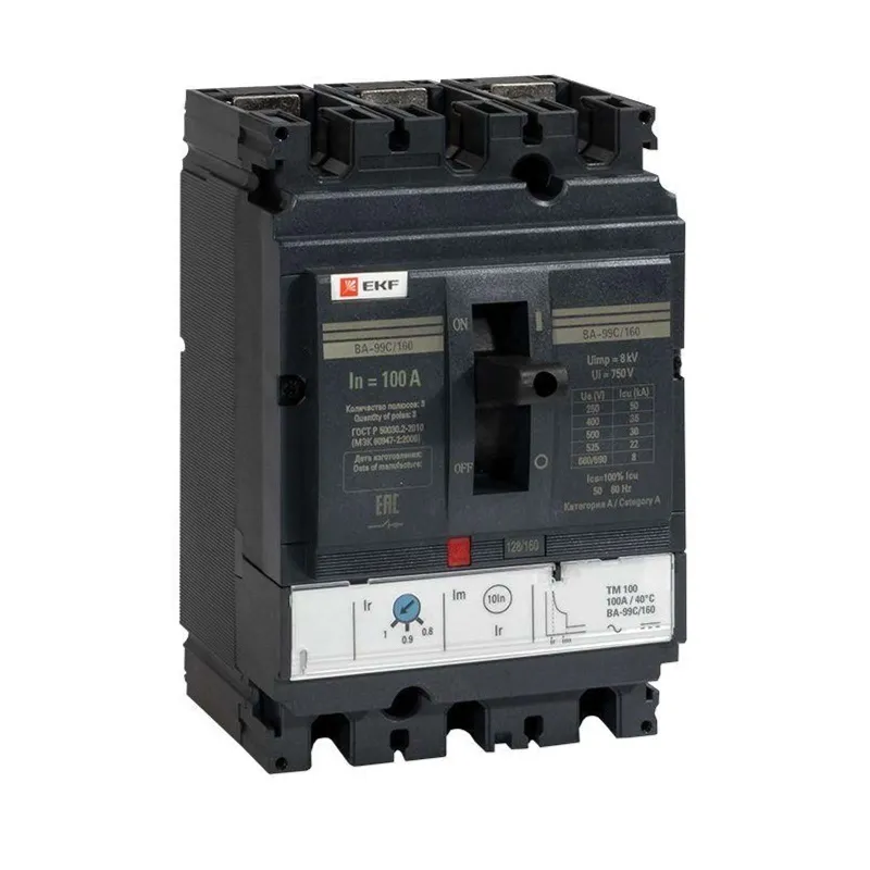 Выключатель автоматический трехполюсный 160/100А 36кА Compact NS PROxima EKF_1