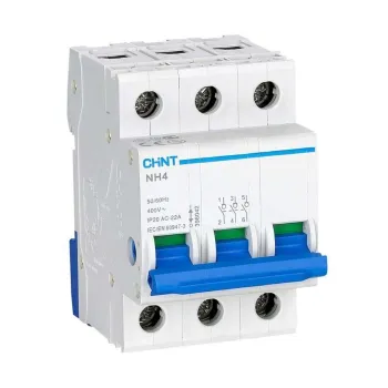 Изображение товара Выключатель нагрузки трехполюсный 32А CHINT NH4 сертифицированный Изображение товара Выключатель нагрузки трехполюсный 32А CHINT NH4 сертифицированный