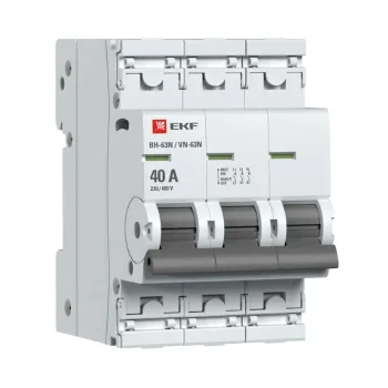 Изображение товара Выключатель нагрузки трехполюсный 40А ВН-63N EKF PROxima Изображение товара Выключатель нагрузки трехполюсный 40А ВН-63N EKF PROxima